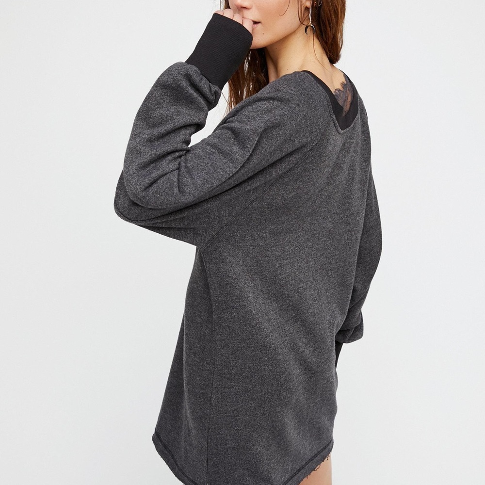 Girl Talk Lounge Pullover SWEATSHIRT Dress Tunic - Picture 7 of 8